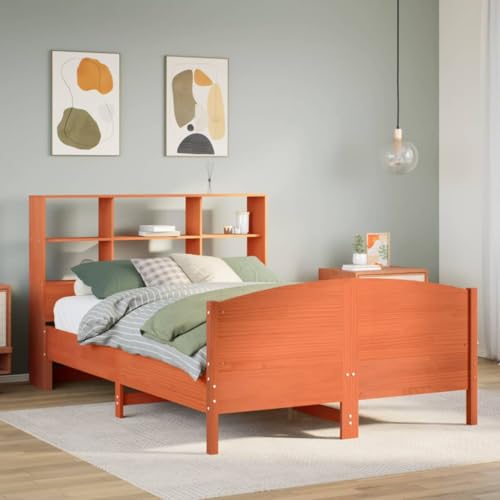 GCHDHAPB Bücherregal Bett ohne Matratze Wachs braun 150x200 cm King Size Massivholz Kiefer GCHDHAPB Bücherregal Bett ohne Matratze Wachs braun 150x200 cm King Size Massivholz Kiefer von GCHDHAPB