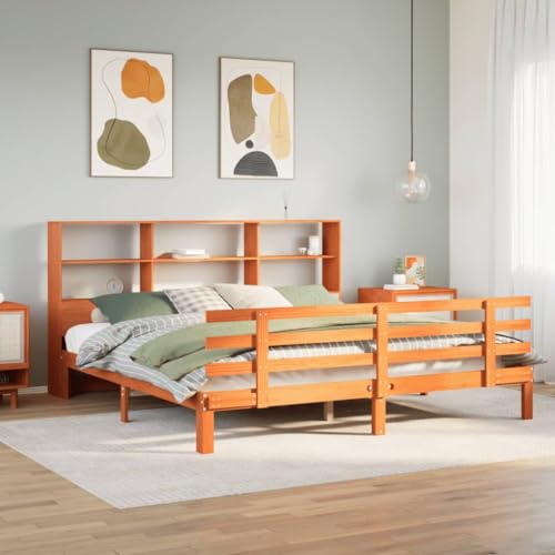 GCHDHAPB Bücherregal Bett ohne Matratze Wachs braun 180x200 cm Super King Massivholz Kiefer GCHDHAPB Bücherregal Bett ohne Matratze Wachs braun 180x200 cm Super King Massivholz Kiefer von GCHDHAPB