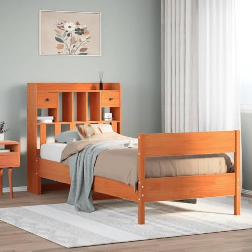 GCHDHAPB Bücherregal Bett ohne Matratze Wachs braun 75x190 cm klein einzeln Massivholz Kiefer GCHDHAPB Bücherregal Bett ohne Matratze Wachs braun 75x190 cm klein einzeln Massivholz Kiefer von GCHDHAPB