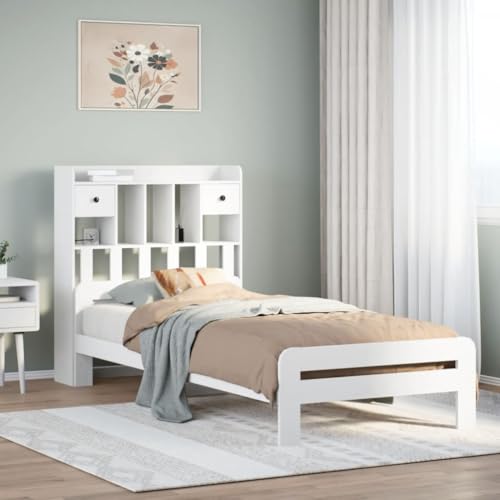 GCHDHAPB Bücherregal Bett ohne Matratze weiß 75x190 cm klein einzeln Massivholz Kiefer GCHDHAPB Bücherregal Bett ohne Matratze weiß 75x190 cm klein einzeln Massivholz Kiefer von GCHDHAPB