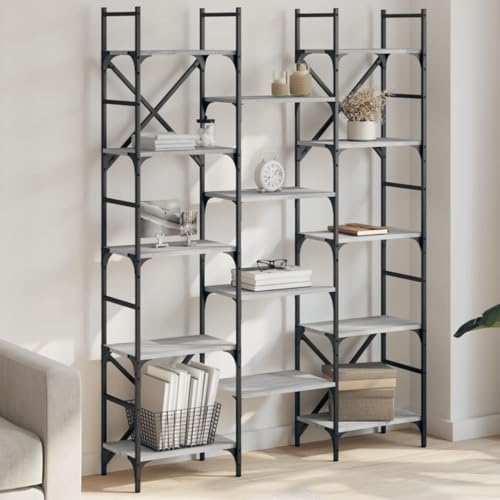 GCHDHAPB Bücherregal & Standregale, Bücherregal, Grau, Sonoma, 127,5 x 28,5 x 172,5 cm, Holzwerkstoff GCHDHAPB Bücherregal & Standregale, Bücherregal, Grau, Sonoma, 127,5 x 28,5 x 172,5 cm, Holzwerkstoff von GCHDHAPB
