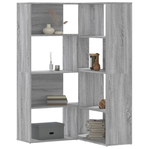 GCHDHAPB Bücherregal & Standregale, Eck-Bücherregal, 4-stöckig, Grau, Sonoma, 85 x 85 x 140 cm, Holzwerkstoff GCHDHAPB Bücherregal & Standregale, Eck-Bücherregal, 4-stöckig, Grau, Sonoma, 85 x 85 x 140 cm, Holzwerkstoff von GCHDHAPB