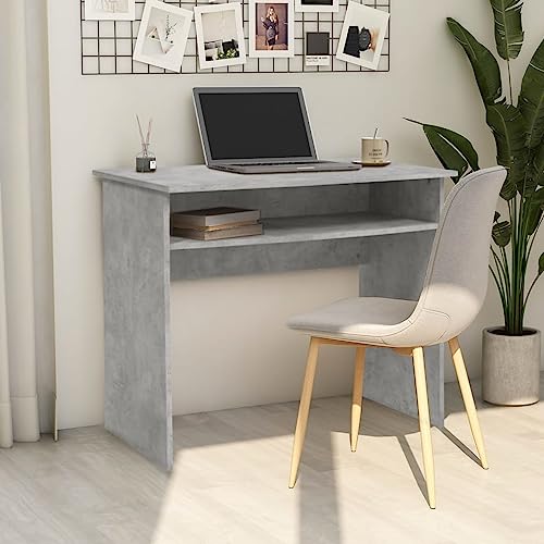 GCHDHAPB Büroschreibtisch-Schreibtisch, Betongrau, 90 x 50 x 74 cm, Holzwerkstoff von GCHDHAPB