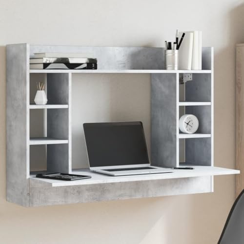 GCHDHAPB Büroschreibtische, Wandschreibtisch, Betongrau, 105 x 48 x 75 cm, Holzwerkstoff von GCHDHAPB