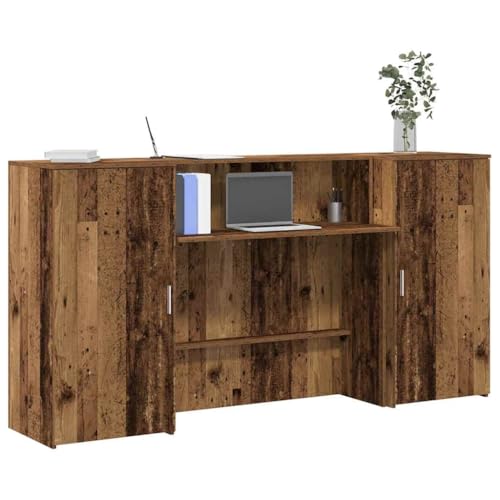 GCHDHAPB Büroschreibtische Empfangstisch Altes Holz 200x50x103,5cm Holzwerkstoff von GCHDHAPB
