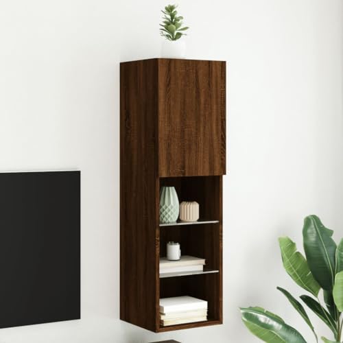 GCHDHAPB Entertainment Centers & TV-Stände-TV-Schrank mit LED-Lichtern, Braun Eiche, 30,5 x 30 x 102 cm GCHDHAPB Entertainment Centers & TV-Stände-TV-Schrank mit LED-Lichtern, Braun Eiche, 30,5 x 30 x 102 cm von GCHDHAPB