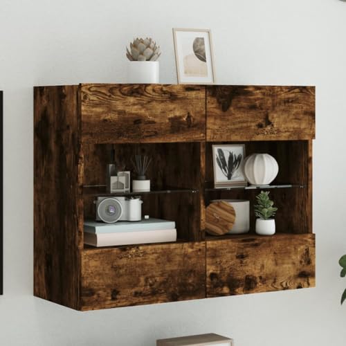 GCHDHAPB Entertainment Centers & TV-Stände-TV-Wandschrank mit LED-Lichtern, Räuchereiche, 78,5 x 30 x 60,5 cm von GCHDHAPB