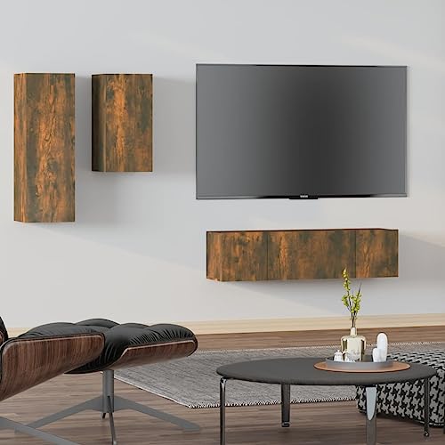 GCHDHAPB Entertainment Centers & TV-Ständer, 4-teiliges TV-Schrank-Set, geräucherte Eiche, Holzwerkstoff GCHDHAPB Entertainment Centers & TV-Ständer, 4-teiliges TV-Schrank-Set, geräucherte Eiche, Holzwerkstoff von GCHDHAPB