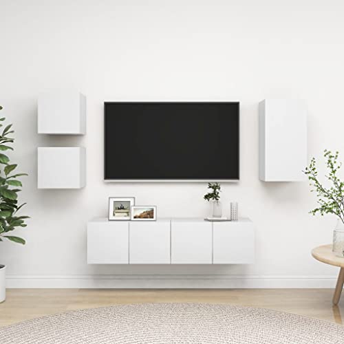 GCHDHAPB Entertainment Centers & TV-Ständer, 5-teiliges TV-Schrank-Set, Holz, Weiß GCHDHAPB Entertainment Centers & TV-Ständer, 5-teiliges TV-Schrank-Set, Holz, Weiß von GCHDHAPB