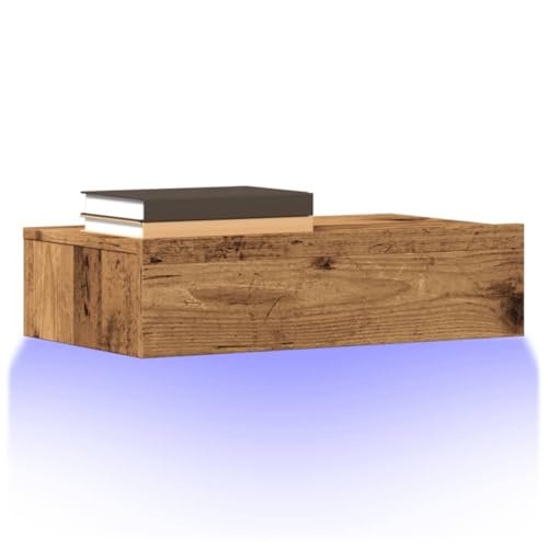 GCHDHAPB Entertainment Centers & TV-Ständer-Home-TV-Schrank mit LED-Lichtern, Altes Holz, 60 x 35 x 15,5 cm von GCHDHAPB