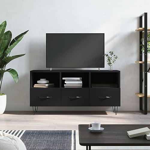 GCHDHAPB Entertainment Centers & TV Stands-TV Cabinet Black 102x36x50cm Holzwerkstoff von GCHDHAPB