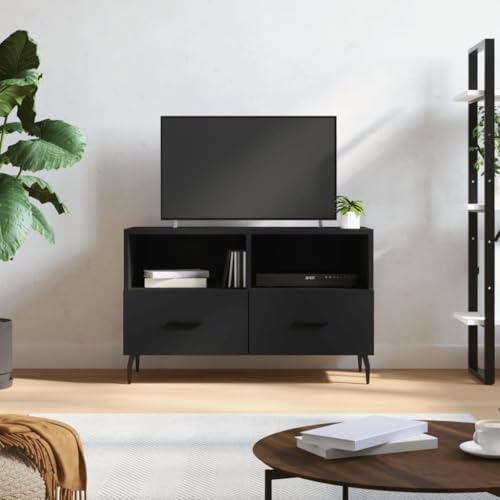 GCHDHAPB Entertainment Centers & TV Stands-TV Cabinet Black 80x36x50 cm Holzwerkstoff von GCHDHAPB