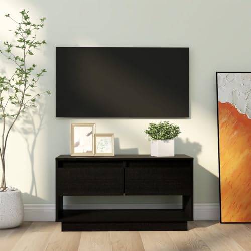 GCHDHAPB Entertainment Centers & TV Stands-TV Schrank Schwarz 74x34x40 cm Massivholz Kiefer GCHDHAPB Entertainment Centers & TV Stands-TV Schrank Schwarz 74x34x40 cm Massivholz Kiefer von GCHDHAPB