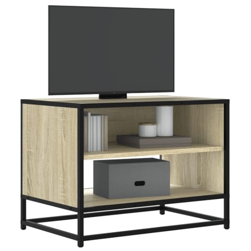 GCHDHAPB Entertainment Centers & TV Stands-TV Schrank Sonoma Eiche 61x40x46 cm Holzwerkstoff und Metall von GCHDHAPB