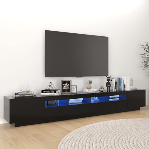 GCHDHAPB Entertainment Centers & TV Stands-TV Schrank mit LED-Leuchten Schwarz 260x35x40cm GCHDHAPB Entertainment Centers & TV Stands-TV Schrank mit LED-Leuchten Schwarz 260x35x40cm von GCHDHAPB