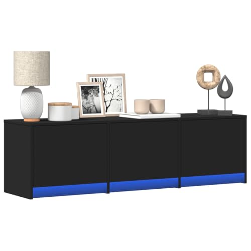 GCHDHAPB Entertainment Centers & TV Stands-TV Schrank mit LED Schwarz 140x34x40cm Holzwerkstoff GCHDHAPB Entertainment Centers & TV Stands-TV Schrank mit LED Schwarz 140x34x40cm Holzwerkstoff von GCHDHAPB