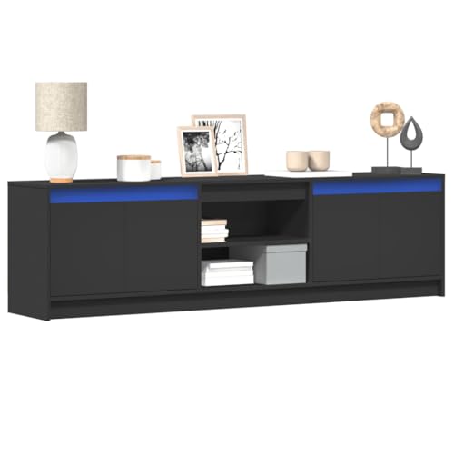 GCHDHAPB Entertainment Centers & TV Stands-TV Schrank mit LED Schwarz 180x34x50cm Holzwerkstoff GCHDHAPB Entertainment Centers & TV Stands-TV Schrank mit LED Schwarz 180x34x50cm Holzwerkstoff von GCHDHAPB