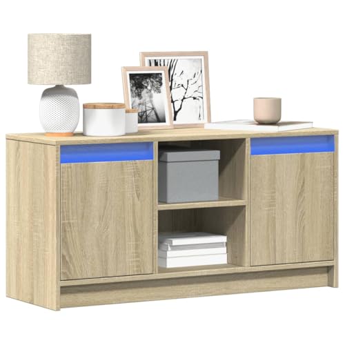 GCHDHAPB Entertainment Centers & TV Stands-TV Schrank mit LED Sonoma Eiche 100x34x50 cm Holzwerkstoff GCHDHAPB Entertainment Centers & TV Stands-TV Schrank mit LED Sonoma Eiche 100x34x50 cm Holzwerkstoff von GCHDHAPB