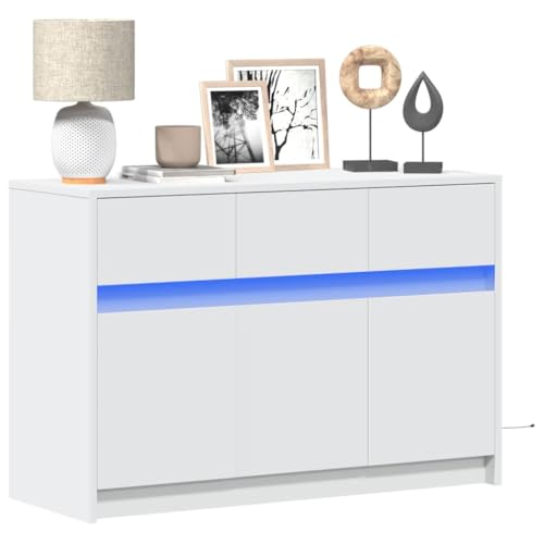 GCHDHAPB Entertainment Centers & TV Stands-TV Schrank mit LED Weiß 91x34x61cm Holzwerkstoff GCHDHAPB Entertainment Centers & TV Stands-TV Schrank mit LED Weiß 91x34x61cm Holzwerkstoff von GCHDHAPB