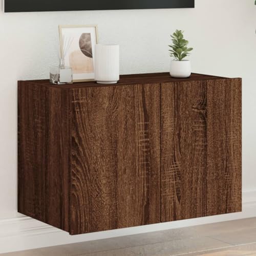 GCHDHAPB Entertainment Centers & TV Stands-TV Wandschrank mit LED-Leuchten Braun Eiche 60x35x41cm von GCHDHAPB