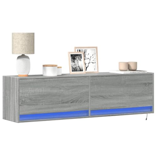 GCHDHAPB Entertainment Centers & TV Stands-TV Wandschrank mit LED-Leuchten Grau Sonoma 140x31x38cm GCHDHAPB Entertainment Centers & TV Stands-TV Wandschrank mit LED-Leuchten Grau Sonoma 140x31x38cm von GCHDHAPB