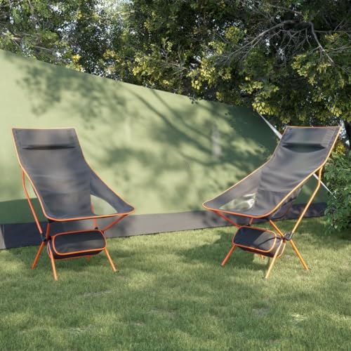 GCHDHAPB Faltbare Campingstühle 2 Stück schwarz Oxford Stoff und Aluminium von GCHDHAPB