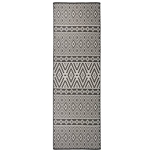 GCHDHAPB Flachgewebe-Teppich für den Außenbereich, 80 x 250 cm, schwarze Streifen, Heim- und Gartendekor-Teppiche von GCHDHAPB
