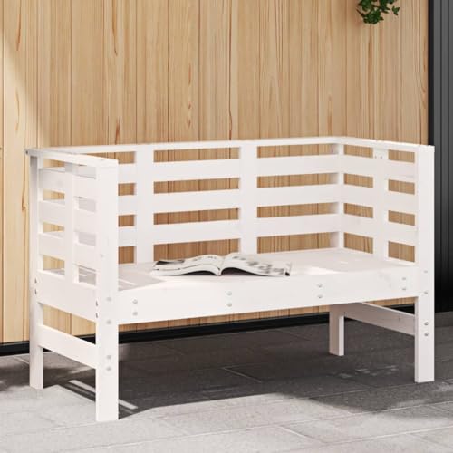GCHDHAPB Gartenbank Weiß 111,5x53x71cm Massivholz Kiefer Outdoor Sitzbank Outdoor Sitzbänke GCHDHAPB Gartenbank Weiß 111,5x53x71cm Massivholz Kiefer Outdoor Sitzbank Outdoor Sitzbänke von GCHDHAPB