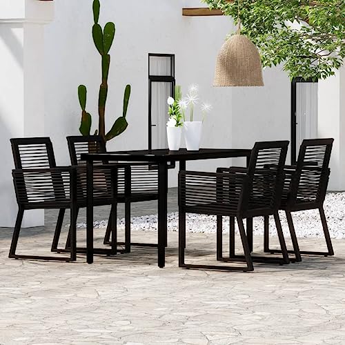 GCHDHAPB Gartenmöbel-Set, 5-teilig, Schwarz von GCHDHAPB