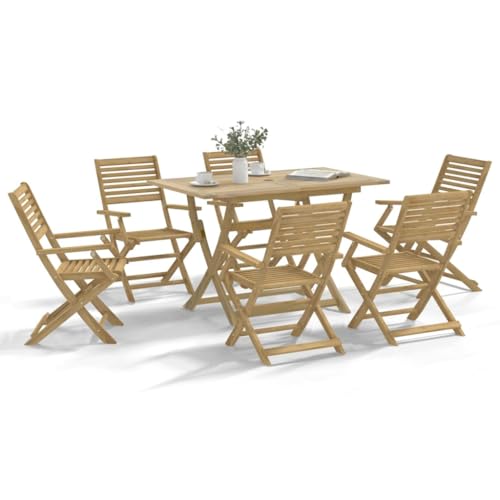 GCHDHAPB Gartenmöbel-Set, 7-teilig, Massivholz, Akazie von GCHDHAPB