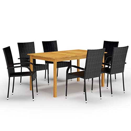 GCHDHAPB Gartenmöbel-Set, 7-teilig, Schwarz GCHDHAPB Gartenmöbel-Set, 7-teilig, Schwarz von GCHDHAPB