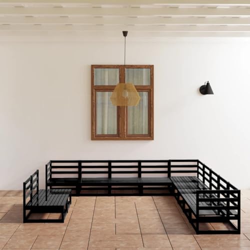 GCHDHAPB Gartenmöbel-Set für den Außenbereich, 11-teilig, Schwarz, massives Kiefernholz GCHDHAPB Gartenmöbel-Set für den Außenbereich, 11-teilig, Schwarz, massives Kiefernholz von GCHDHAPB
