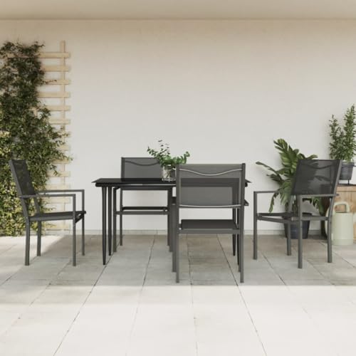 GCHDHAPB Gartenmöbel-Set für den Außenbereich, 5-teilig, schwarzer Stahl und Textilene GCHDHAPB Gartenmöbel-Set für den Außenbereich, 5-teilig, schwarzer Stahl und Textilene von GCHDHAPB