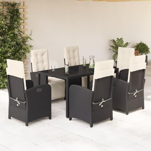 GCHDHAPB Gartenmöbel-Set für den Außenbereich, 7-teilig, mit Kissen, Polyrattan, Schwarz GCHDHAPB Gartenmöbel-Set für den Außenbereich, 7-teilig, mit Kissen, Polyrattan, Schwarz von GCHDHAPB