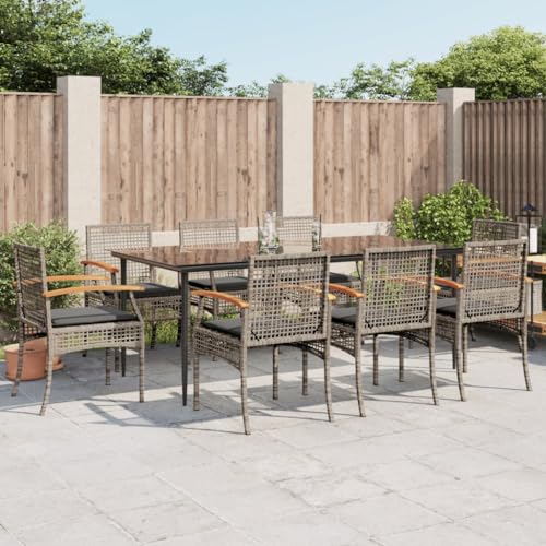 GCHDHAPB Gartenmöbel-Set für den Außenbereich, 9-teilig, mit Kissen, Polyrattan, Grau GCHDHAPB Gartenmöbel-Set für den Außenbereich, 9-teilig, mit Kissen, Polyrattan, Grau von GCHDHAPB