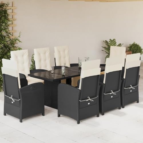 GCHDHAPB Gartenmöbel-Set für den Außenbereich, 9-teilig, mit Kissen, Polyrattan, Schwarz GCHDHAPB Gartenmöbel-Set für den Außenbereich, 9-teilig, mit Kissen, Polyrattan, Schwarz von GCHDHAPB