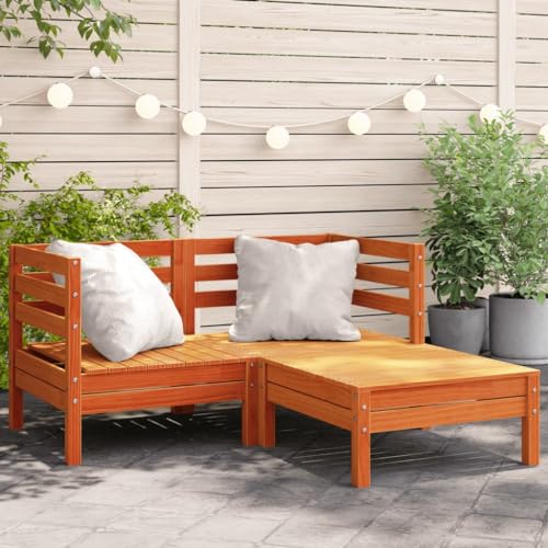GCHDHAPB Gartensofa 2-Sitzer mit Fußhocker Wachs braun Massivholz Kiefer GCHDHAPB Gartensofa 2-Sitzer mit Fußhocker Wachs braun Massivholz Kiefer von GCHDHAPB