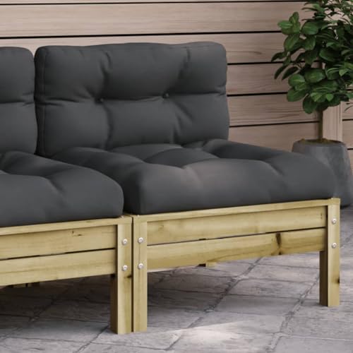 GCHDHAPB Gartensofa ohne Armlehne mit Kissen imprägniertes Holz Kiefer von GCHDHAPB