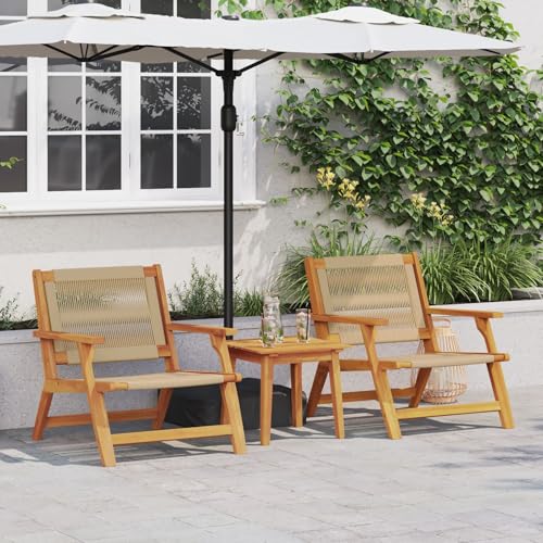 GCHDHAPB Gartenstühle 2 Stück beige 67x77x73cm Massivholz Akazie von GCHDHAPB