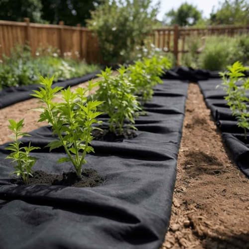 GCHDHAPB Geotextil Membran Schwarz 1 x 50 m Polyesterfaser Haus & Garten Rasen & Garten Gartenarbeit Landschaftsstoff von GCHDHAPB