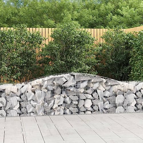 GCHDHAPB Gewölbte Gabionenkörbe, 4 Stück, 400 x 50 x 60/80 cm, verzinktes Eisen, Haus & Garten, Rasen & Garten, Gartentöpfe & Pflanzgefäße von GCHDHAPB