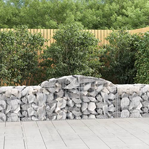 GCHDHAPB Gewölbte Gabionenkörbe, 9 Stück, 300 x 50 x 60/80 cm, verzinktes Eisen, Haus & Garten, Rasen & Garten, Gartentöpfe & Pflanzgefäße von GCHDHAPB