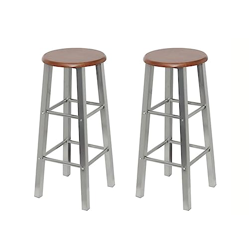 GCHDHAPB Heimstühle, Tisch und Barhocker, Barhocker, 2 Stück, Metall mit MDF-Sitzfläche von GCHDHAPB