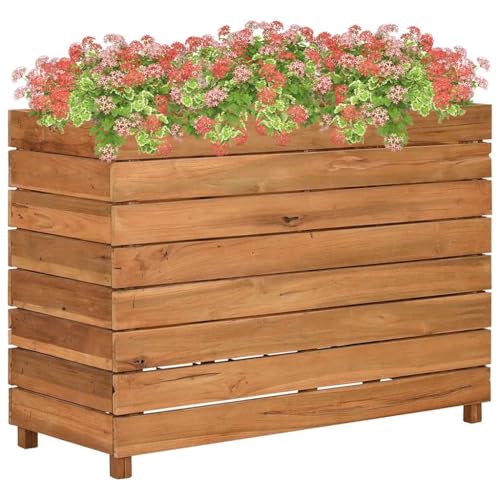 GCHDHAPB Hochbeet, 100 x 40 x 72 cm, recyceltes Teakholz und Stahl, für Haus und Garten, Rasen und Garten, Gartentöpfe und Pflanzgefäße GCHDHAPB Hochbeet, 100 x 40 x 72 cm, recyceltes Teakholz und Stahl, für Haus und Garten, Rasen und Garten, Gartentöpfe und Pflanzgefäße von GCHDHAPB
