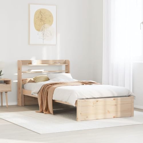 GCHDHAPB Home-Beds & Accessories,Beds & Bed Frames,Bed Frame with Headboard without Mattress 75x190 cm Small Single von GCHDHAPB