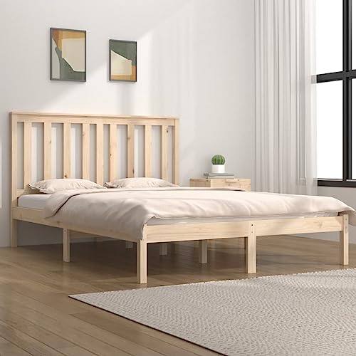 GCHDHAPB Home-Beds & Accessories,Beds & Bed Frames,Bed Frame without Mattress Solid Wood Pine King Size von GCHDHAPB