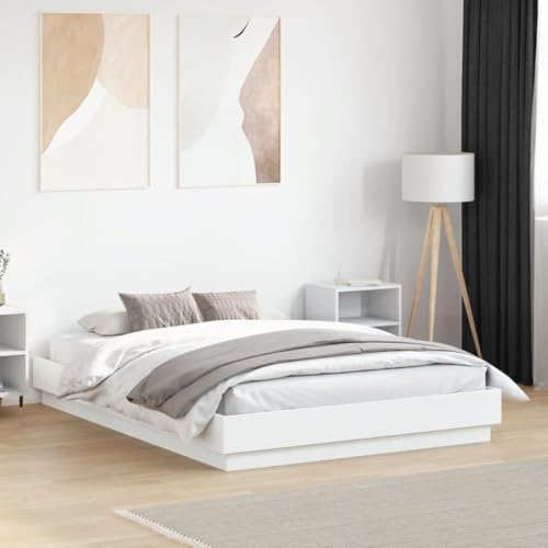 GCHDHAPB Home-Beds & Accessories,Beds & Bed Frames,Bed Frame without Mattress White 120x190cm Small Double von GCHDHAPB