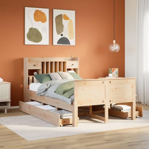 GCHDHAPB Home-Beds & Accessories,Beds & Bed Frames,Bookcase Bed without Mattress 120x190cm Small Double Solid Wood Pine GCHDHAPB Home-Beds & Accessories,Beds & Bed Frames,Bookcase Bed without Mattress 120x190cm Small Double Solid Wood Pine von GCHDHAPB