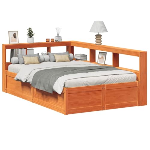 GCHDHAPB Home-Beds & Accessories,Beds & Bed Frames,Bookcase Bed without Mattress Wax Brown 120x190cm Solid Wood Pine GCHDHAPB Home-Beds & Accessories,Beds & Bed Frames,Bookcase Bed without Mattress Wax Brown 120x190cm Solid Wood Pine von GCHDHAPB