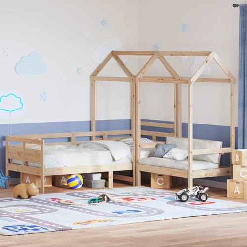 GCHDHAPB Home-Beds & Accessories,Beds & Bed Frames,Daybed and Bench Set with Roof without Mattress 90x190 cm Single von GCHDHAPB